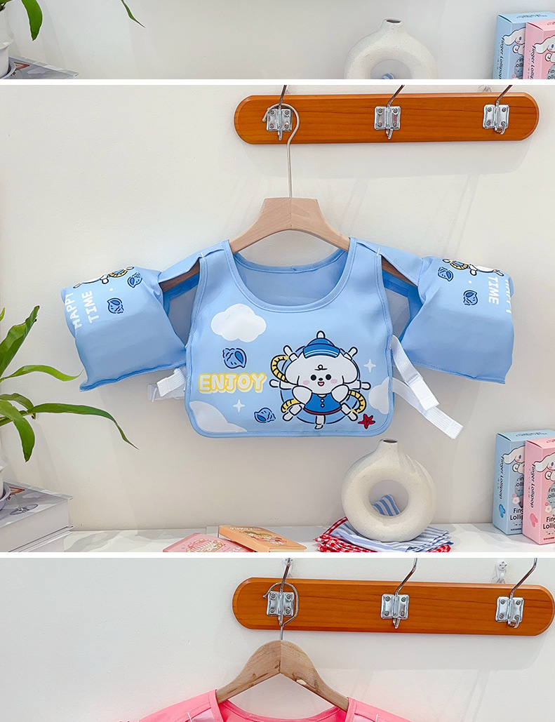 24新款宝宝浮力背心免充气浮力马甲卡通印花儿童恐龙游泳救生衣详情9