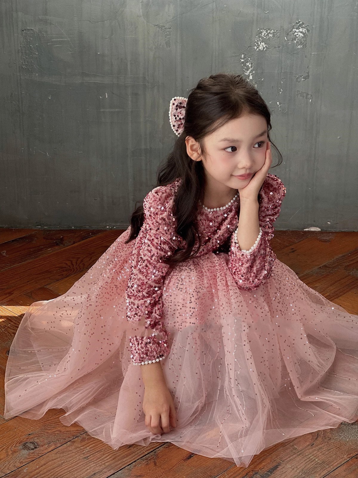 女童裙子亮片头纱加绒加厚超仙公主裙连衣裙2025冬装新款外贸童装详情25