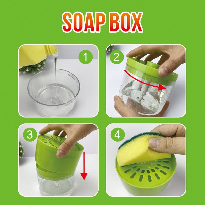 Press the sponge soap dispenser with a 500ML scouring pad dispensing box pic 2