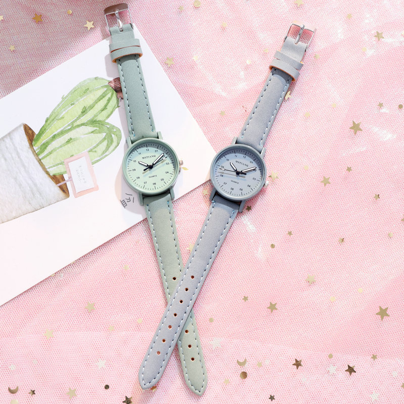 Korean-style simple and elegant ins-style watch for girls, middle school girls, fresh and simple, antique forest style for ladies pic 8
