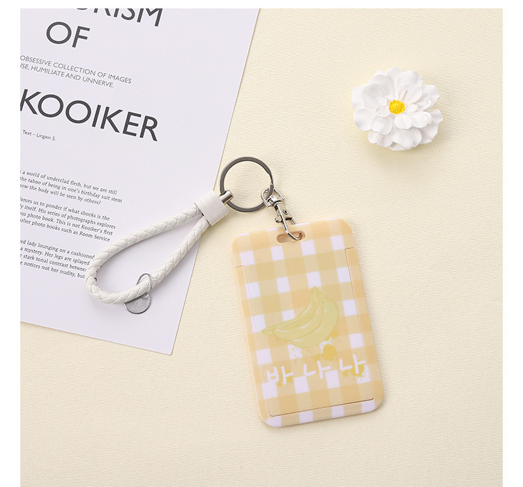 Wholesale of fresh and clean fruit ID cards, Japanese-style checkered hard card cases, student bus cards, work badges, and protective cards pic 15
