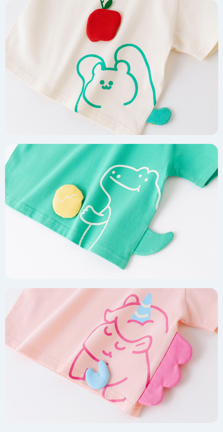 嘟嘟家儿童套装夏季宝宝短袖t恤夏装男童长裤女童体恤童装卡通潮详情24