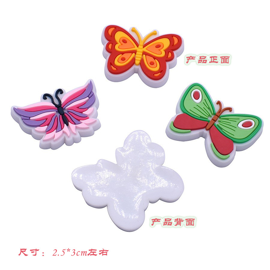 新款半3D彩色花朵系列箱包胸针饰品配件小号立体软胶贴片diy配饰详情4