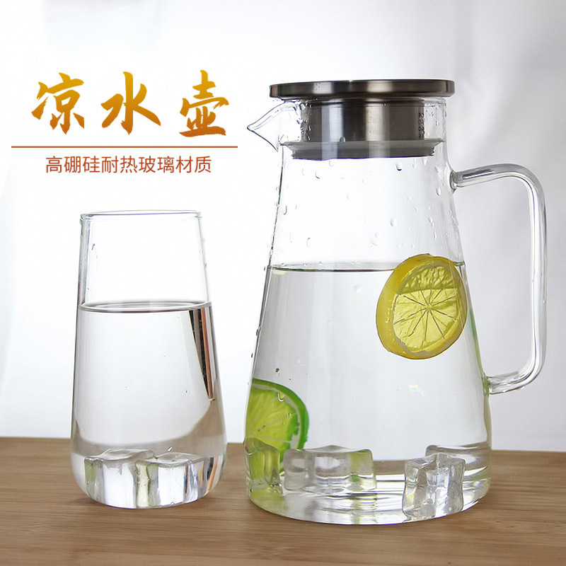 High borosilicate glass cold water kettle, 304 stainless steel lid, large capacity juice glass kettle, cold water kettle, boiling water kettle, tying pot, juice kettle, glass water kettle, household pot, cold boiling water kettle, teapot, tea set pic 9
