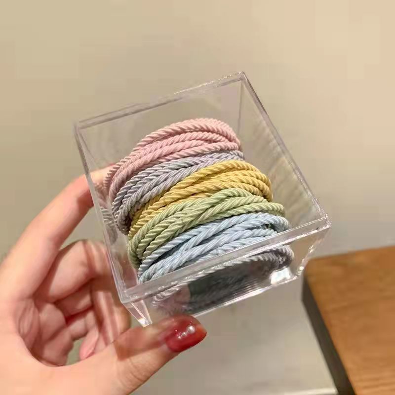 New 50-piece box-set gradient color high-elasticity hair band, simple hair tie, new rubber band hair tie pic 8