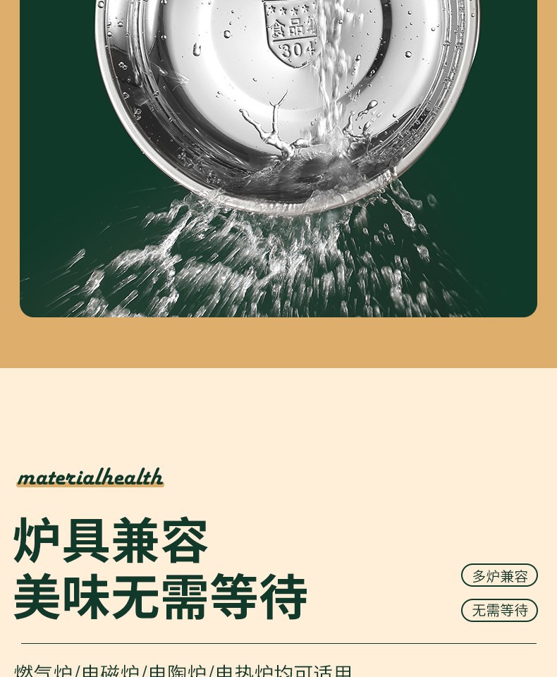 304不锈钢汤盆 加厚加深家用菜碟汤碗多用盘餐盘餐具 圆盘托盘详情10