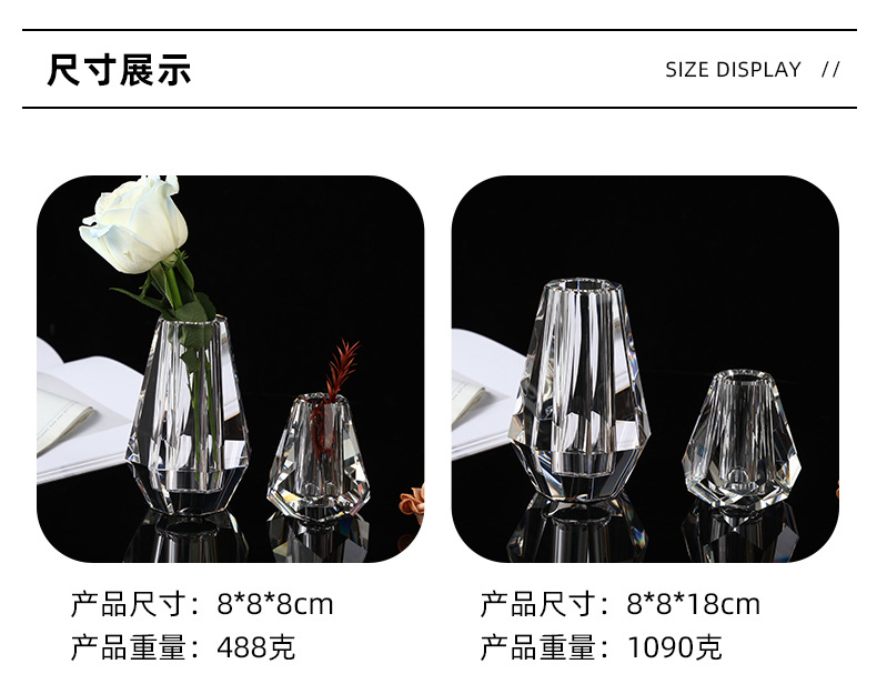 Glass vases, aroma diffusers, simple American transparent tabletop, restaurant tea table, decorative items, crystal handicrafts in stock pic 6