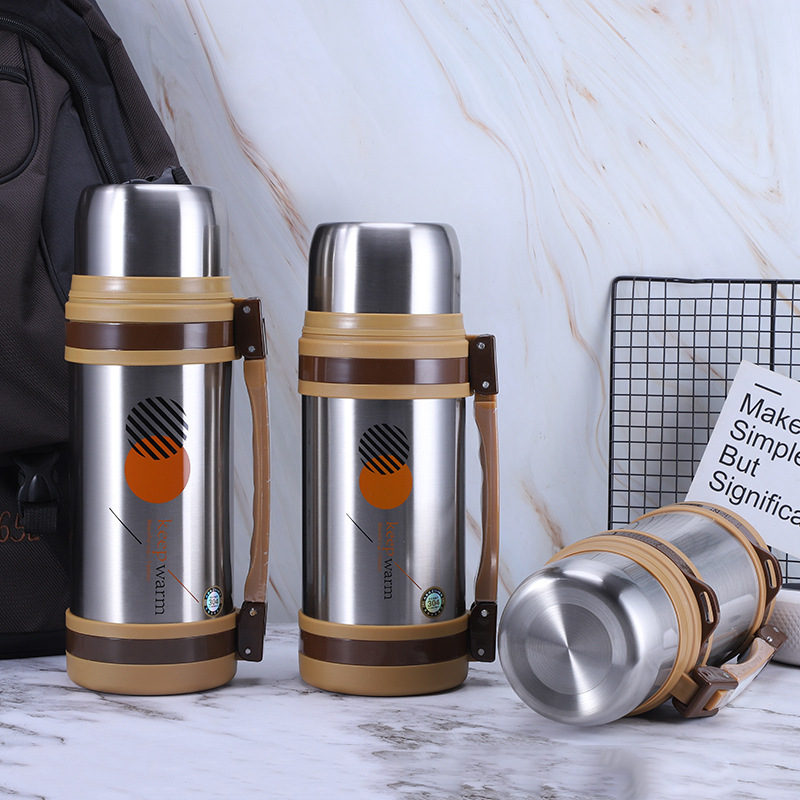 304 stainless steel vacuum insulated kettle, large-capacity kettle, outdoor sports travel kettle, portable handle thermos pic 2