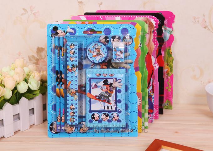 Wholesale of cartoon stationery sets, card suction packaging, coin purses, pencils, rulers, erasers, and student gifts pic 1