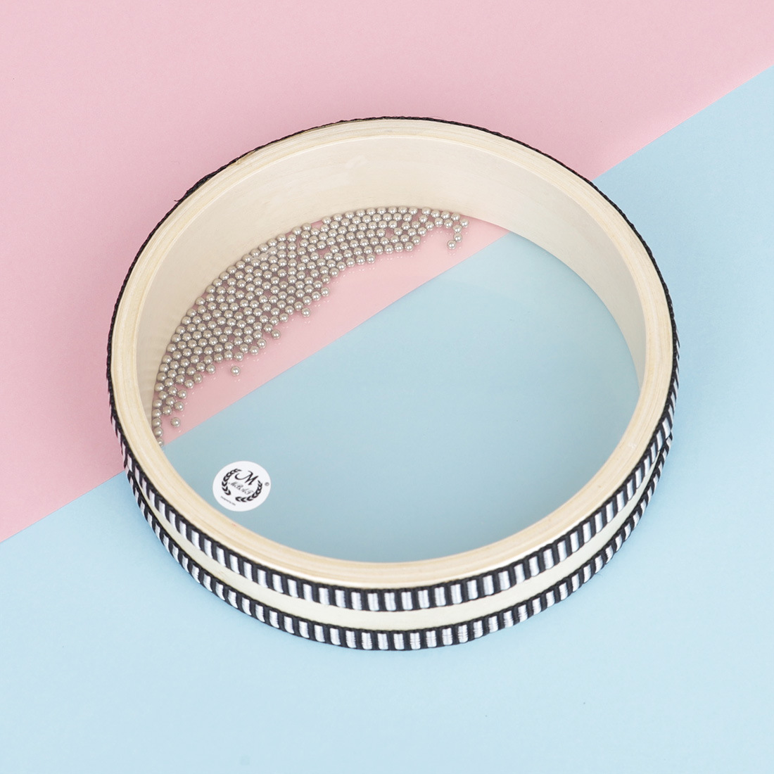 Wholesale of 6-inch double-sided transparent wooden black-edged wave drum instruments from Mebet, Orff percussion instruments for the big wave pic 10