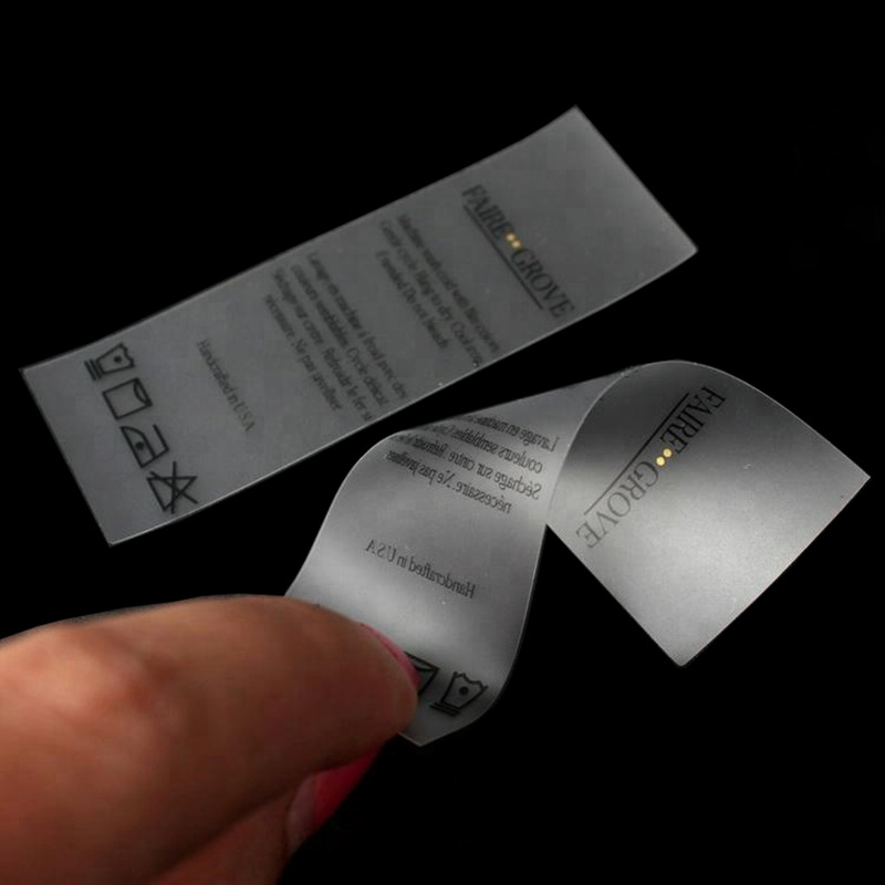 半透明TPU水洗标 柔软耐水洗泳衣TPU尺码标印唛 弹力磨砂透明码标详情4