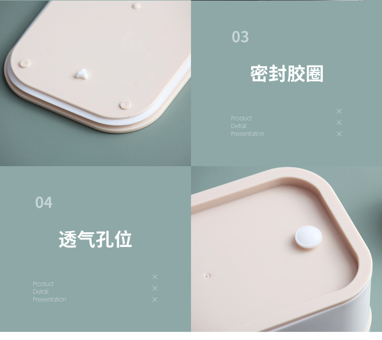INS大理石双层塑料饭盒大容量可微波午餐盒学生上班族便携便当盒详情12