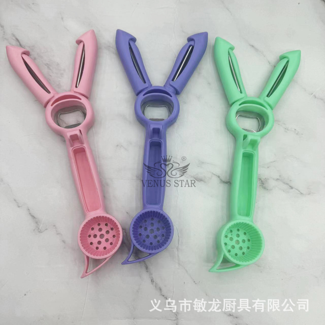 小白兔新款多功能多用途六合一啤酒开瓶器开盖器拧盖器罐头起盖器                              详情2