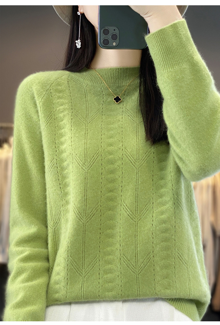 2023秋冬新款羊毛衫一线成衣圆领女士套头衫针织衫上衣打底毛衣详情19