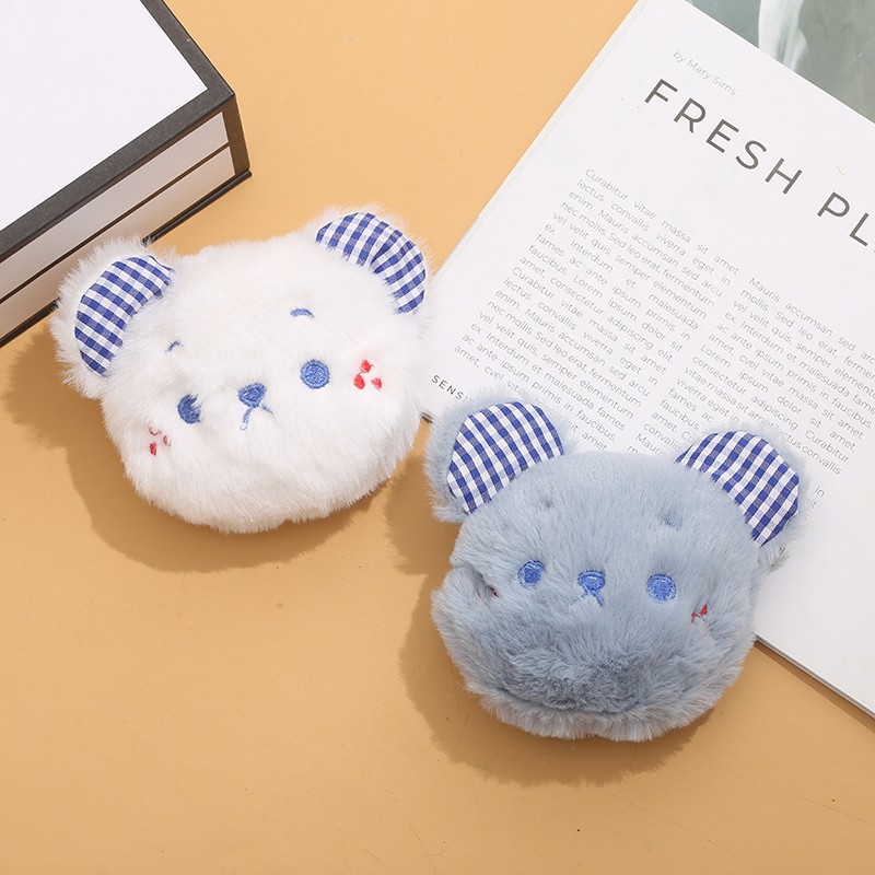 可爱卡通毛绒小熊头动物胸针配饰玩具公仔diy饰品配件别针挂件详情1