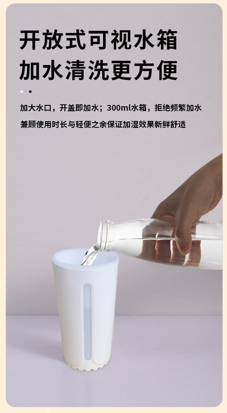 新款USB迷你幻影杯加湿器 家用室内桌面车载空气净化香薰机 车内吸顶灯空气净化器详情7