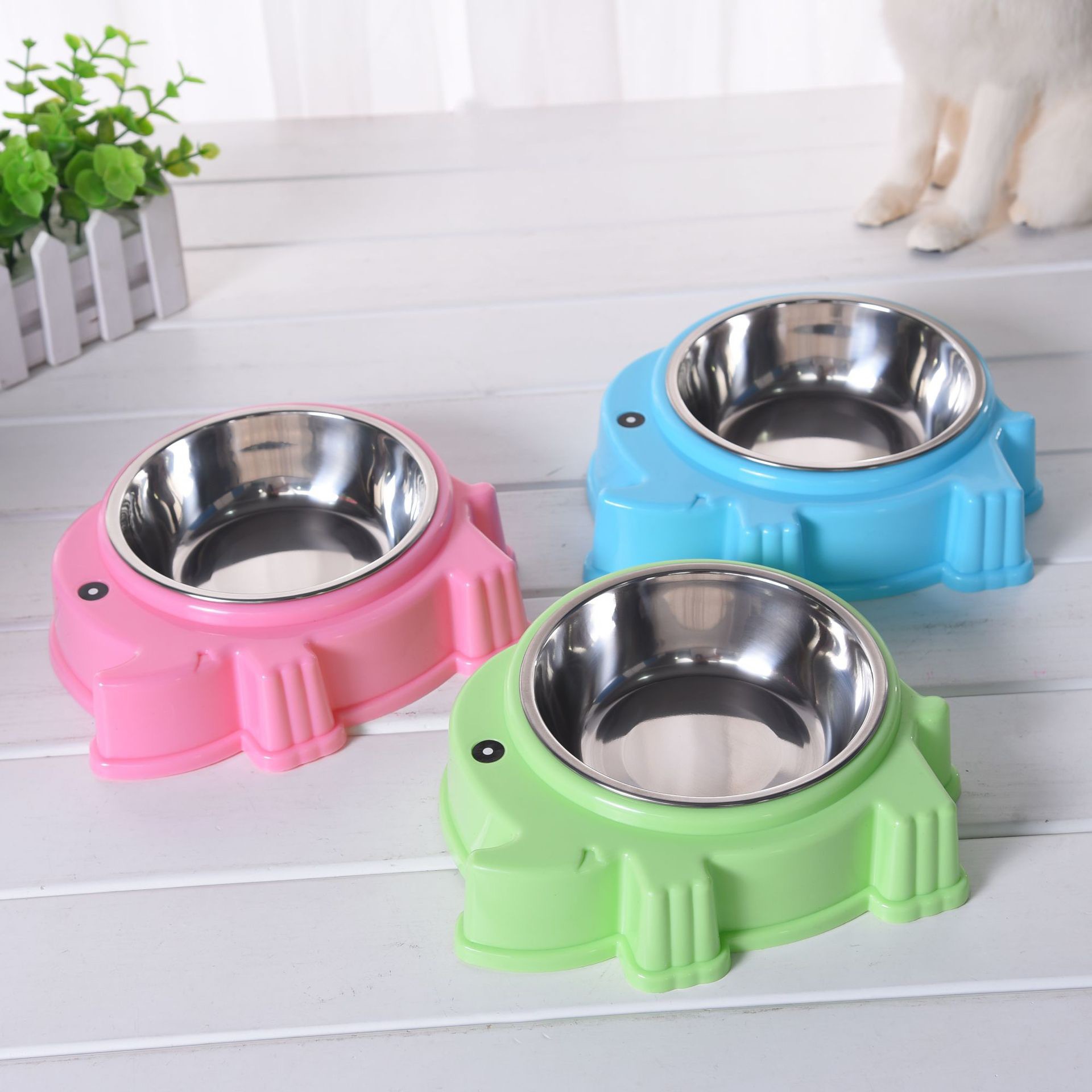 可爱创意宠物碗不锈钢卡通大象猫食盆狗食盆宠物用品批发厂家直销详情1