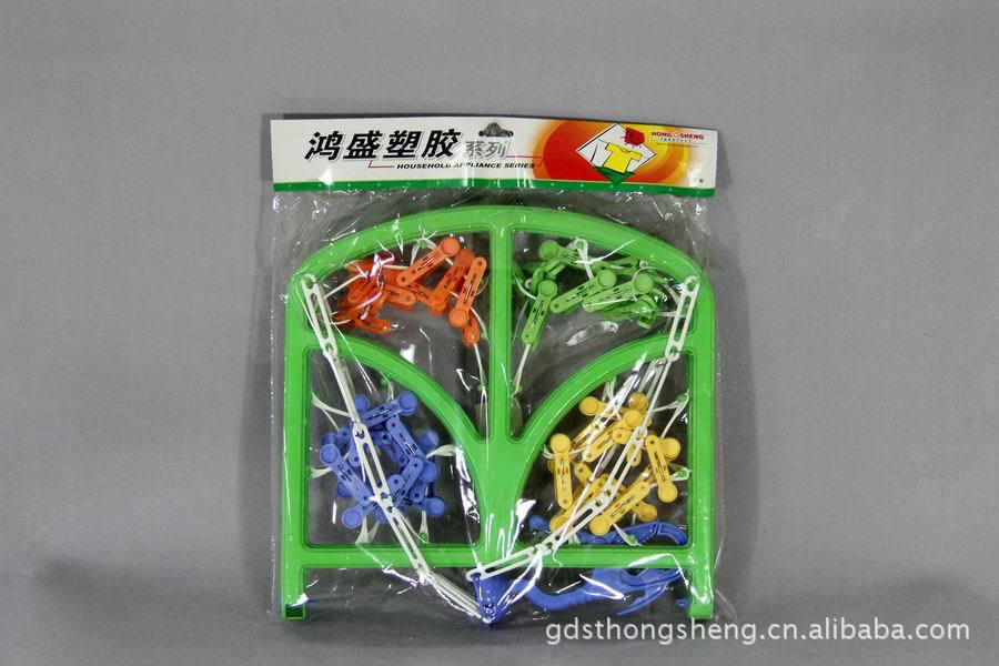 塑料彩色42夹折式超大晒架 42头袜架 毛巾架详情2