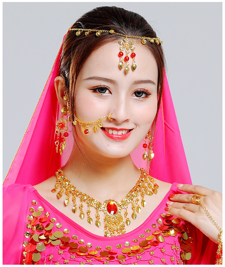 肚皮舞蹈宝石头链发卡发夹印度舞蹈表演出配饰品头箍首饰头饰发箍详情9