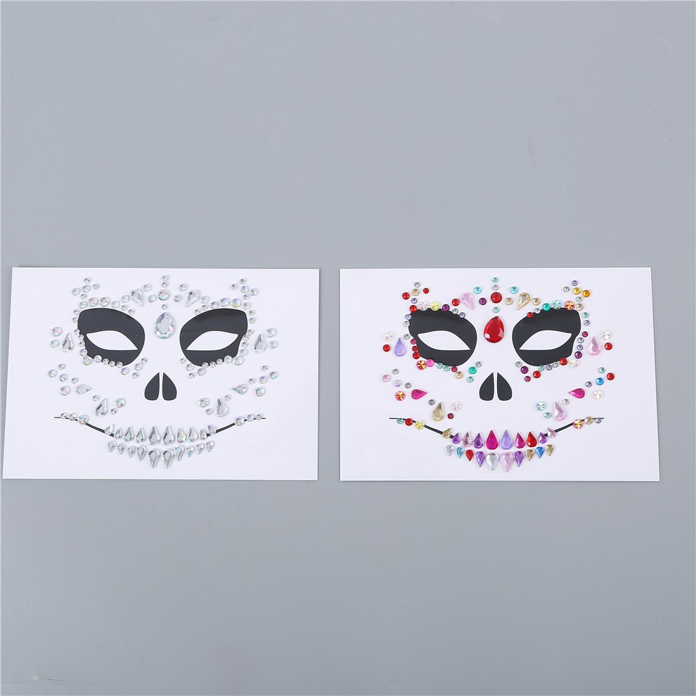 Halloween face stickers, Ghost Festival stickers, masquerade ball decoration stickers, diamond eyebrow stickers, personalized stage makeup stickers pic 5