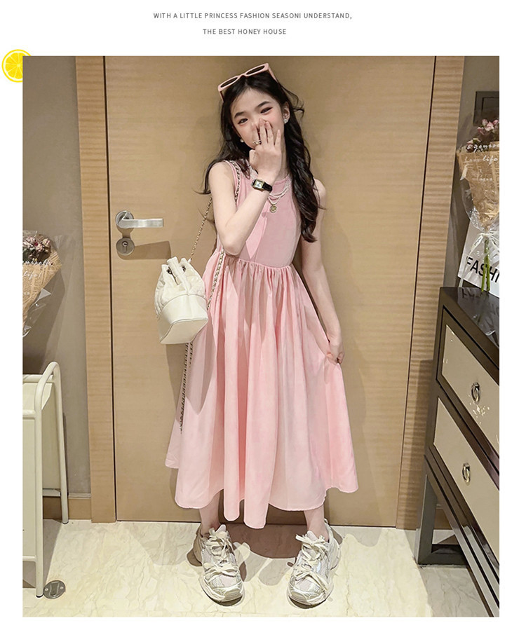 女童夏季法式背心连衣裙2024新款儿童洋气可爱公主裙中大童长裙子详情17