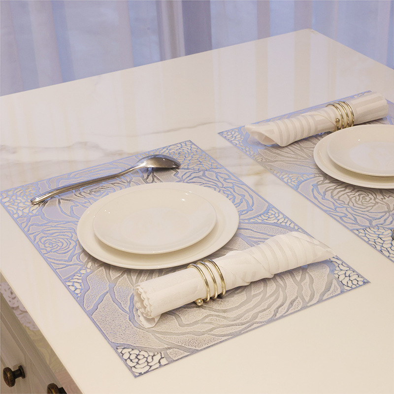 Tianen PVC Teslin Western-style placemats, large square placemats, PVC Japanese-style waterproof, anti-slip, heat-resistant, oil-resistant and wear-resistant table MATS, heat-insulating, hotel, restaurant and coffee shop pic 5