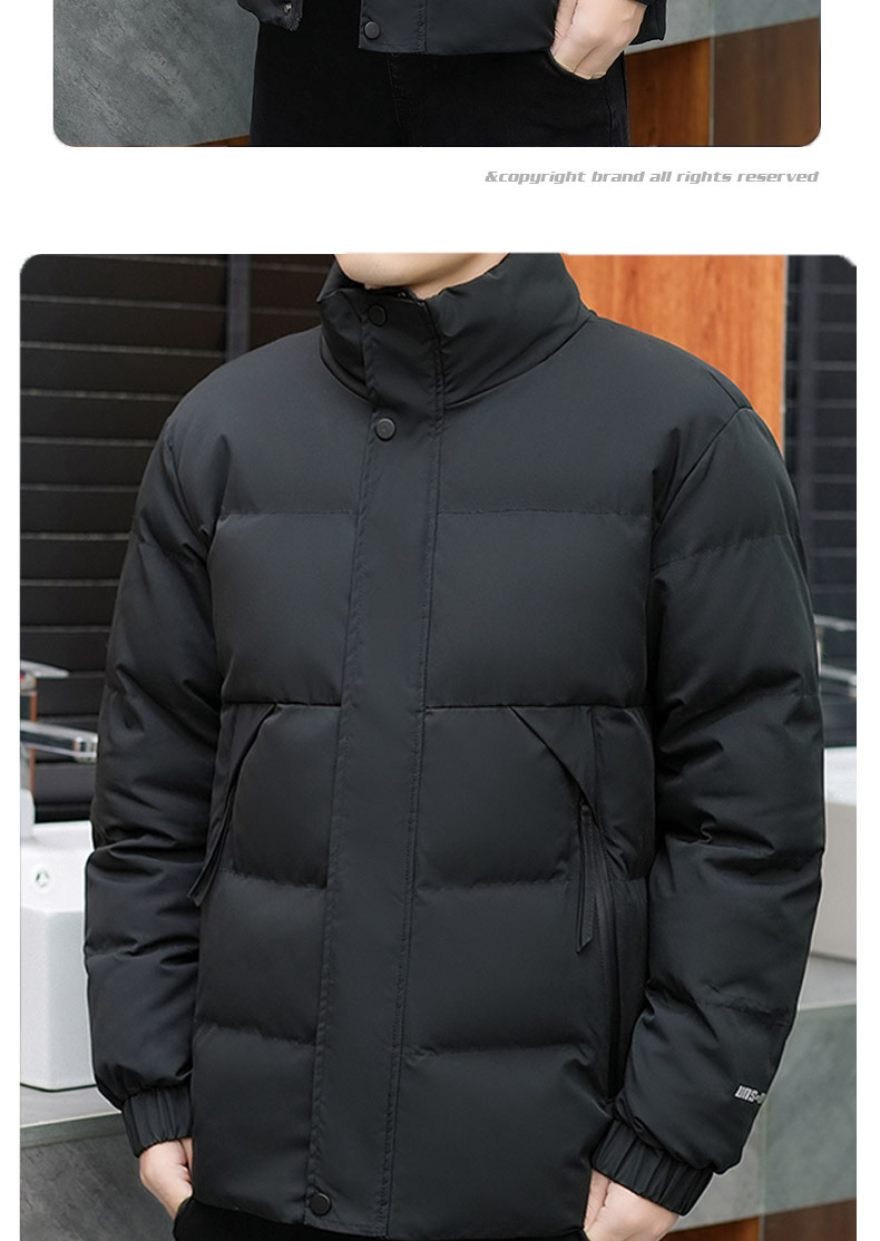 冬季立领时尚休闲帅气棉衣男青年高端潮流保暖加厚棉短款棉袄外套详情10