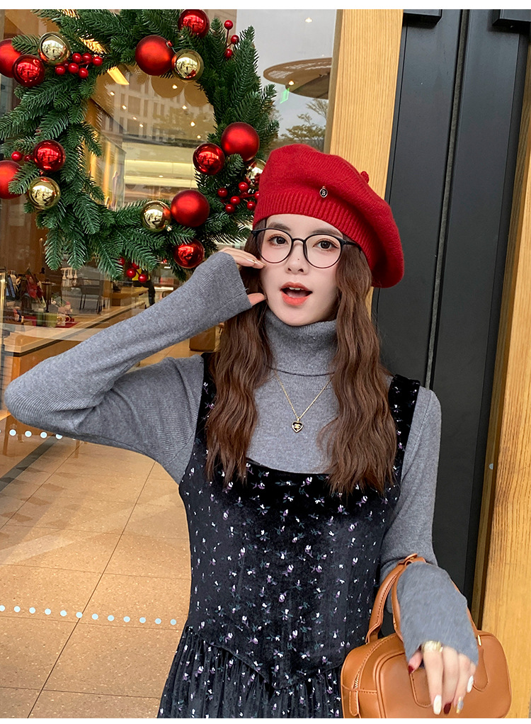 毛衣女2024新款秋冬美拉德穿搭堆堆高领打底衫内搭高级感针织上衣详情35