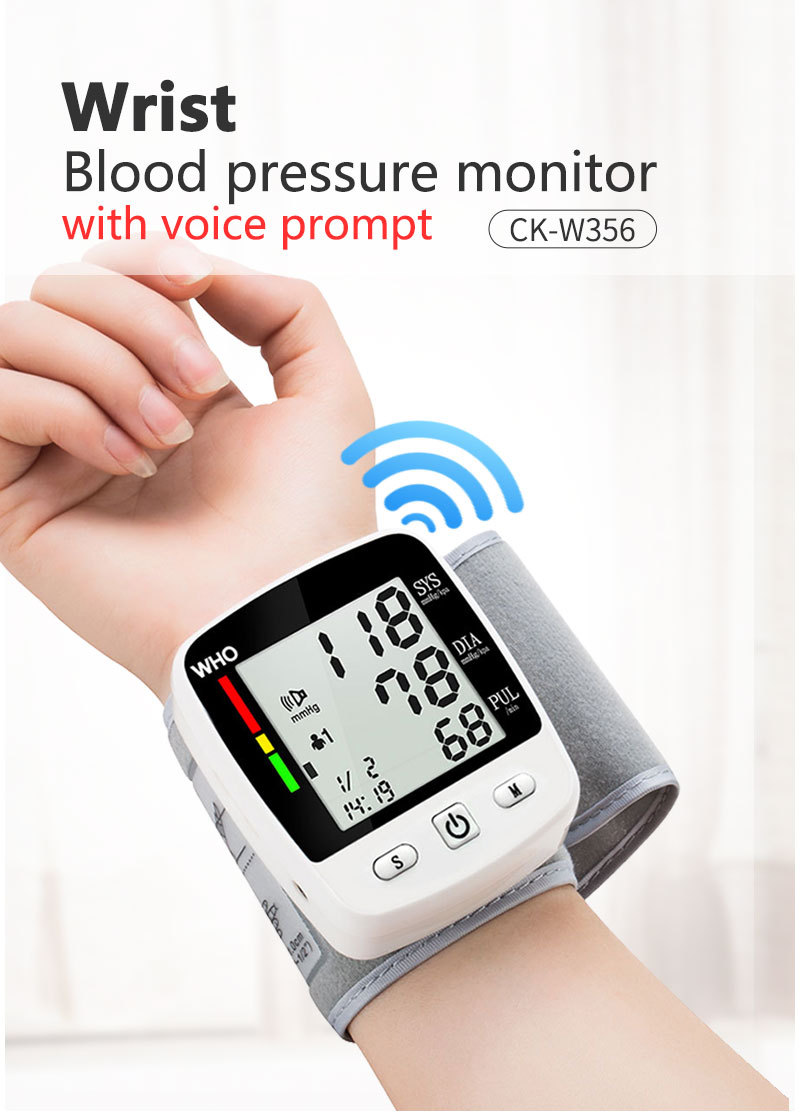 Foreign trade English version home fully automatic smart wrist electronic blood pressure monitor, lithium battery voice blood pressure monitor, blood pressure monitor pic 6
