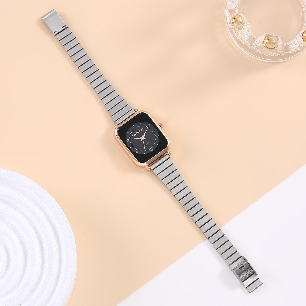 电商热卖女士石英表时尚简约精致女款腕表钢带学生休闲手表女详情5