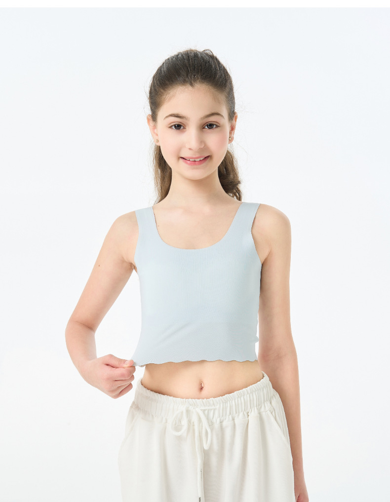5A抗菌少女内衣文胸无痕小背心夏季薄款发育期初中生女孩抹胸背心详情16