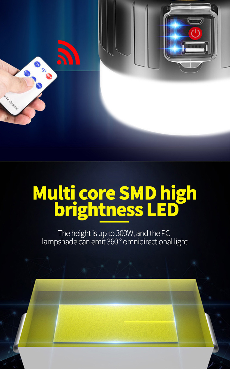 led charging lamp, emergency lighting, household mobile ultra-bright, night market, street stall, power outage, outdoor backup bulb pic 10