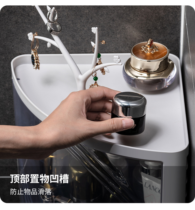 Non-drilling storage cabinet, corner bathroom rack, wall-mounted cosmetic storage box, multi-functional kitchen storage rack pic 15