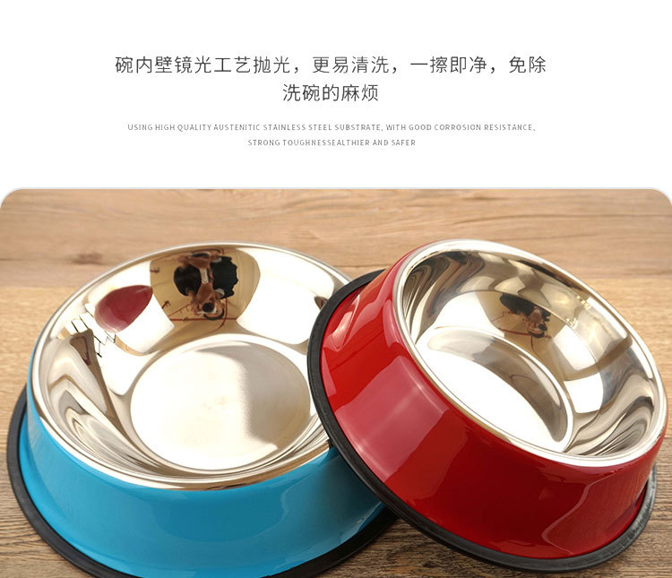Pet supplies, wholesale of pet supplies, cat bowls, dog basins, colored spray-painted pet bowls, stainless steel dog bowls, anti-slip single bowls for dogs and cats, food bowls pic 17