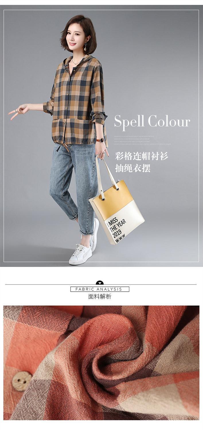 Женщина с длинным рукавом из хлопка 2022 весенняя осень, новая свободная одежда для мам среднего возраста pic 4