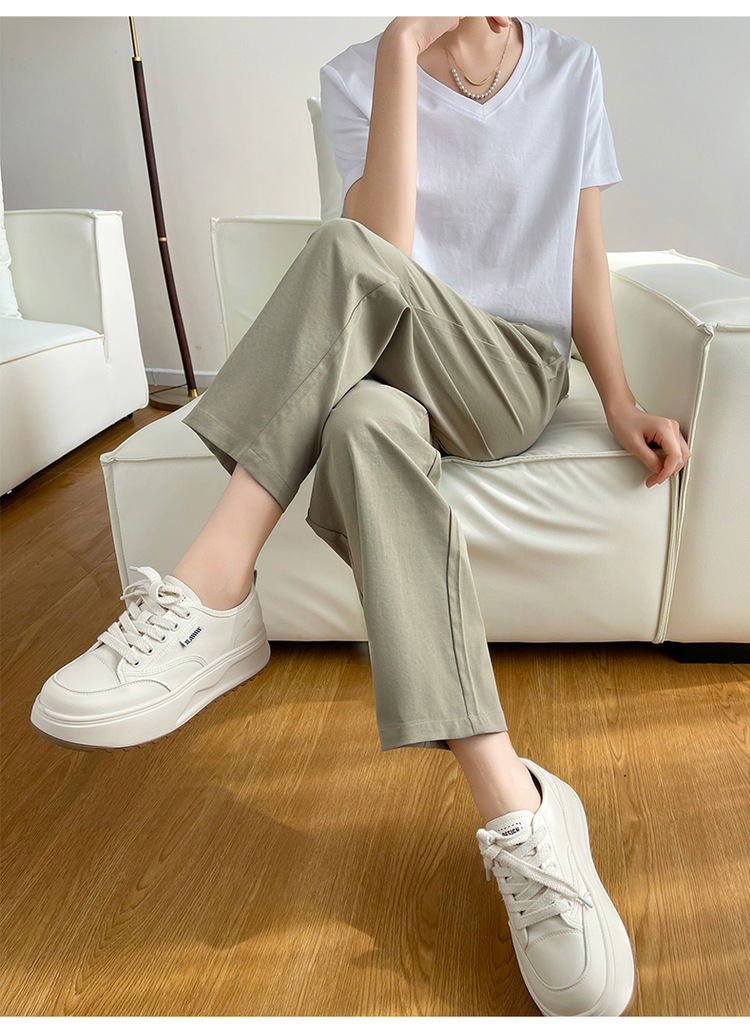 冰丝棉麻裤女春秋夏季薄款中年妈妈裤子2024新款九分萝卜裤休闲裤详情25