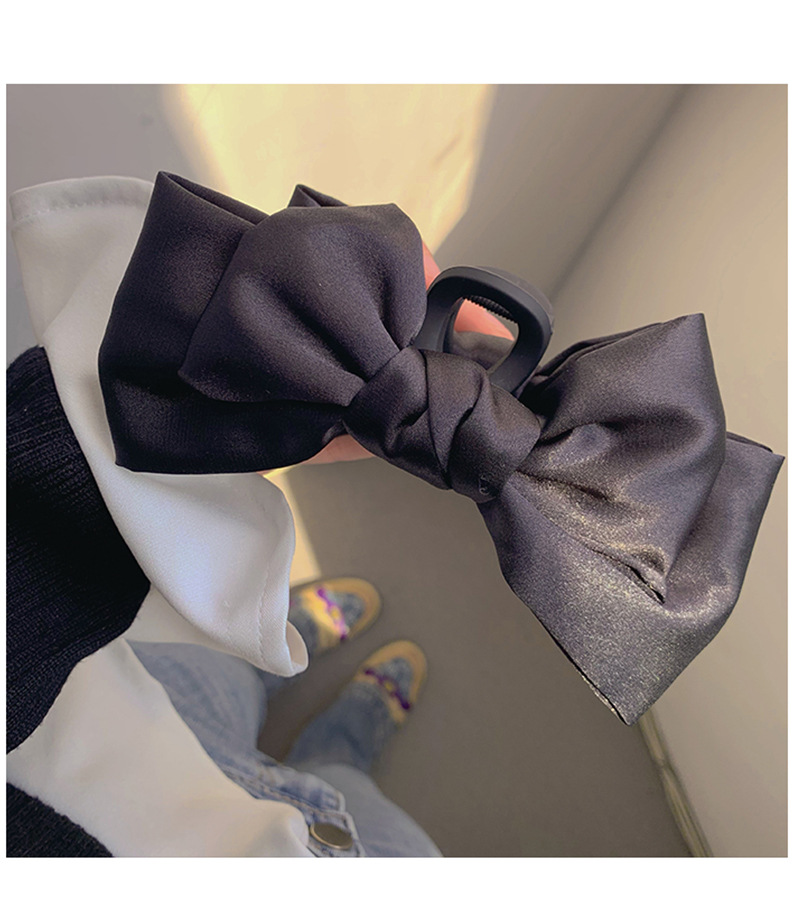 在逃公主头饰黑色双面大蝴蝶结抓夹发饰气质鲨鱼夹子发夹女后脑勺详情22