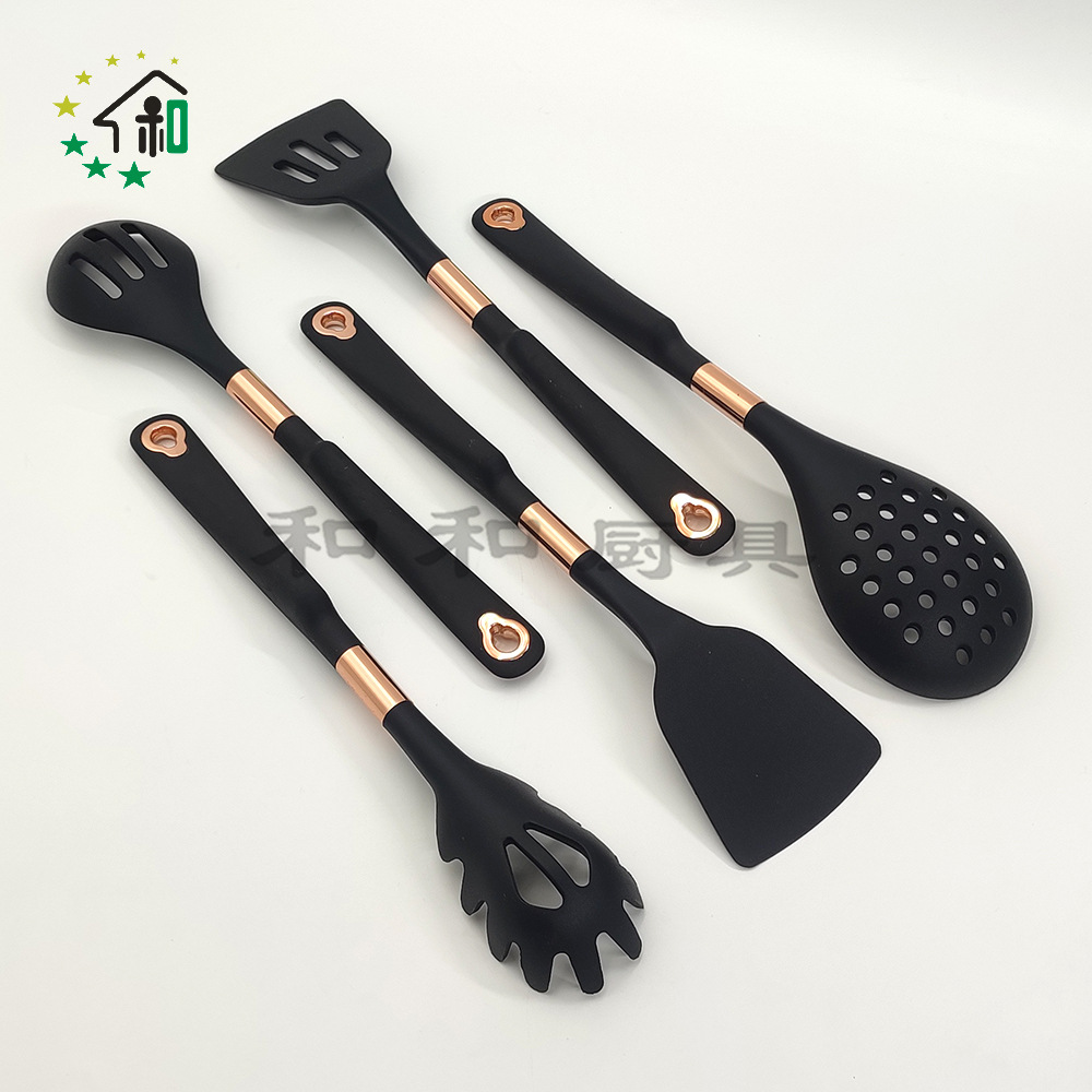Supply cross-border silicone kitchenware sets, non-stick pans, kitchenware, cooking spoons and spatulas, 10 pieces of gold baking tools pic 25
