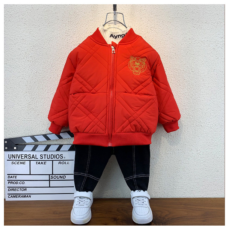 Niños chaquetas ligeras niños guapo otoño 2022 nuevo bebé vestido de béisbol otoño invierno engrosado algodón pic 13