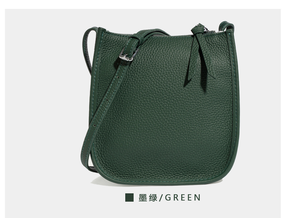 Leather single-shoulder bag for women, versatile and fashionable 2023 Korean small square bag, top layer cowhide ins Korean version crossbody bag, small bag pic 43