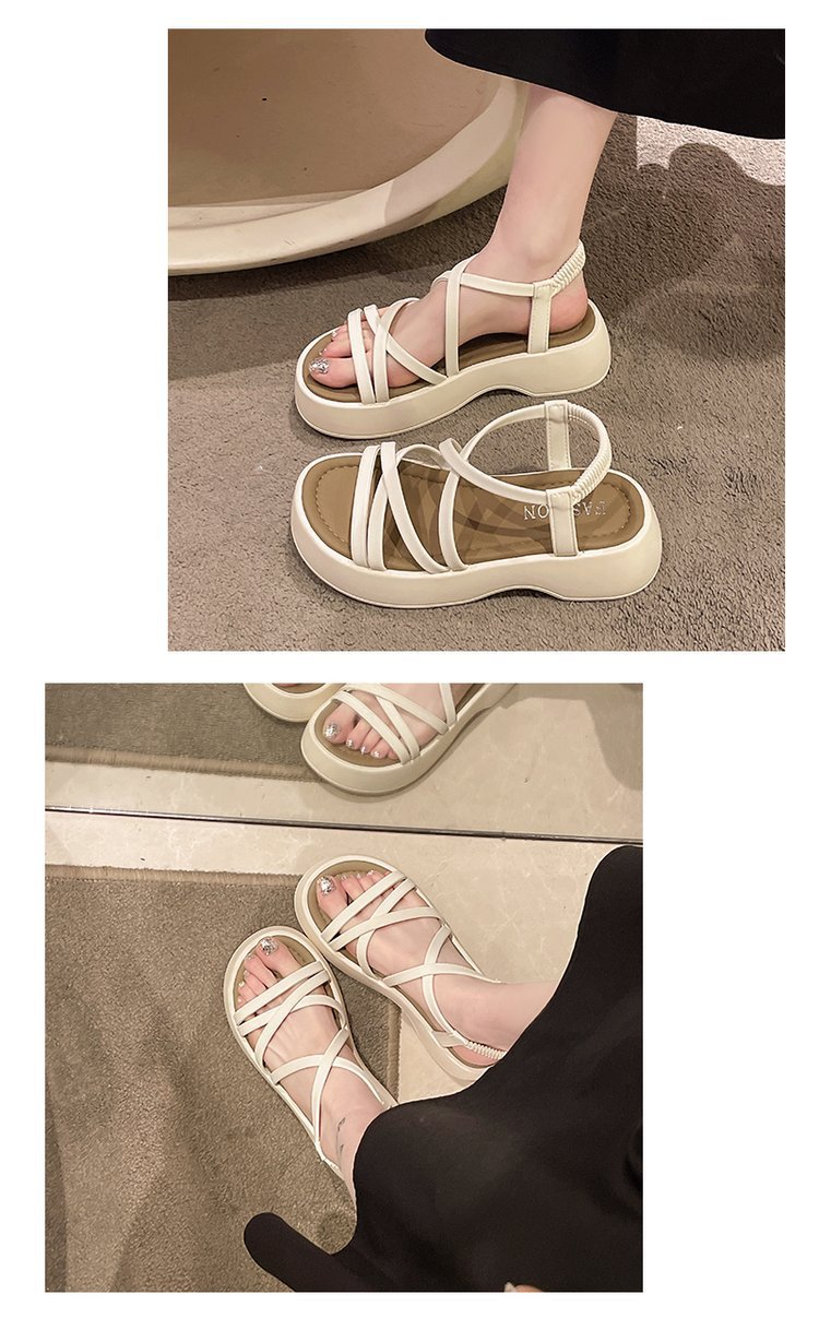 厚底松糕凉鞋女2024年夏季新款韩版小个子交叉细带高跟罗马鞋详情12