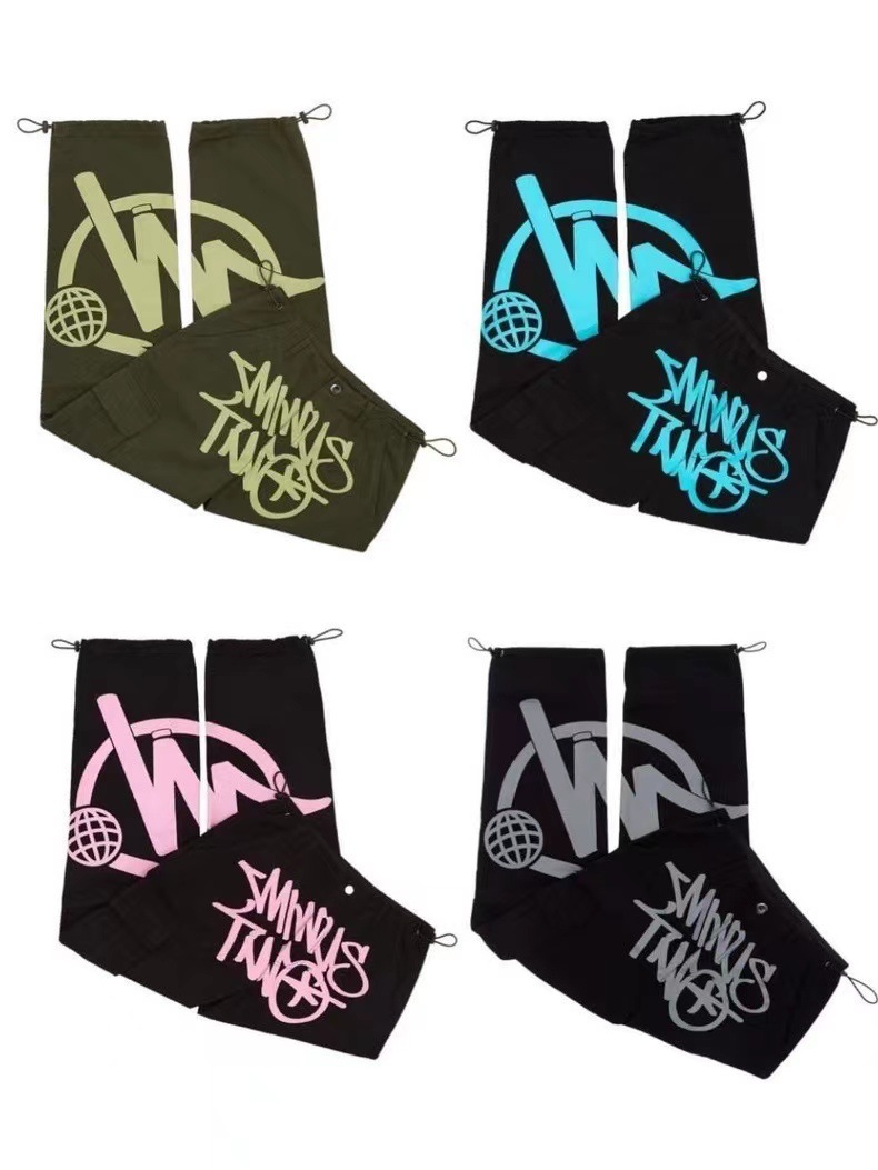 嘻哈潮牌美式复古男裤 街头夏日休闲直筒裤 欧美印花松紧中性裤子详情1