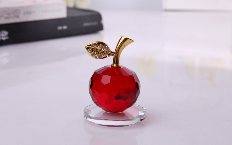 K9 Crystal Apple Christmas Eve Christmas Colored Crystal Craft Souvenir Gift Mobile Phone Counter Decorative Item Xiangyu Crystal pic 3