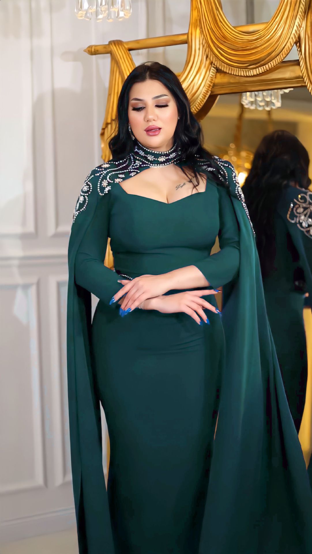 Dubai 2024 Saudi Arabian dress, cross-border Middle East Arab clothing, diamond-encrusted dress, long robe skirt pic 30