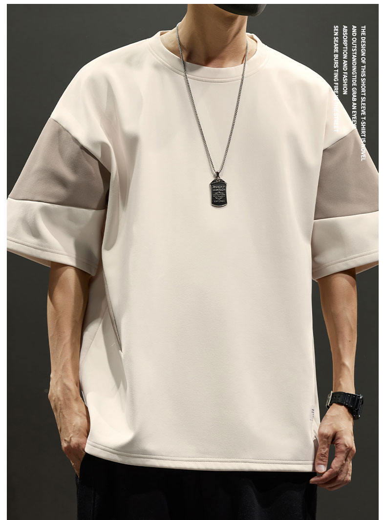 夏季新爆款港风拼色短袖大童青少年T恤学生打底气质简单潮牌小众详情14