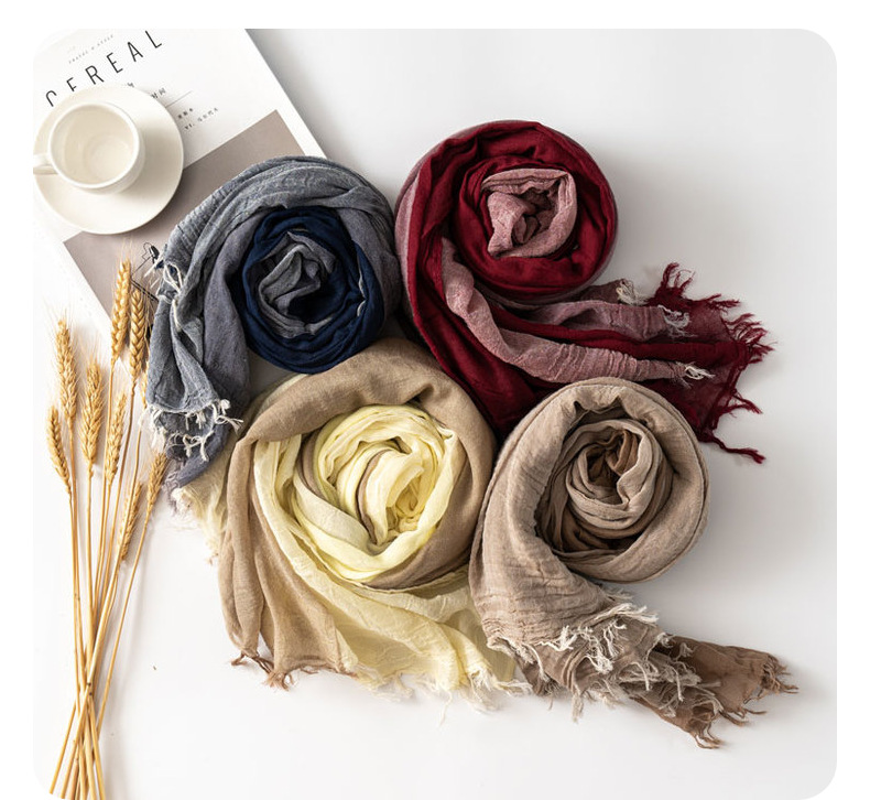 秋冬简约纯棉围巾男士棉麻高级感文艺ing风沙漠披肩跨境批发详情12