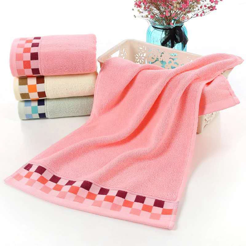 Factory wholesale pure cotton thickened checkered towels, absorbent household daily face towels, gift customization logo pic 29