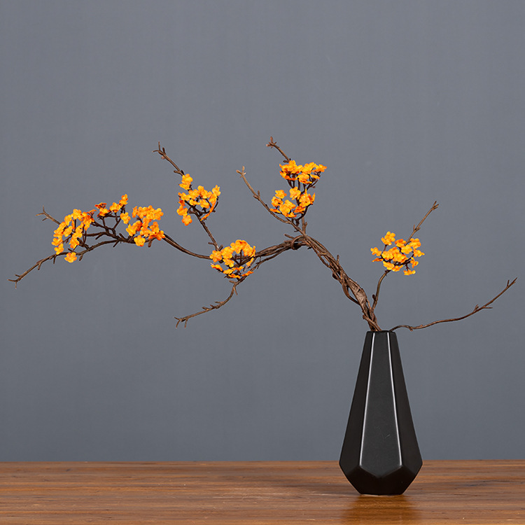Zen-themed faux cherry blossom vine branches for home decoration, realistic small floral dry branches, tea room artificial flower ornaments, and simple flower arrangements pic 23