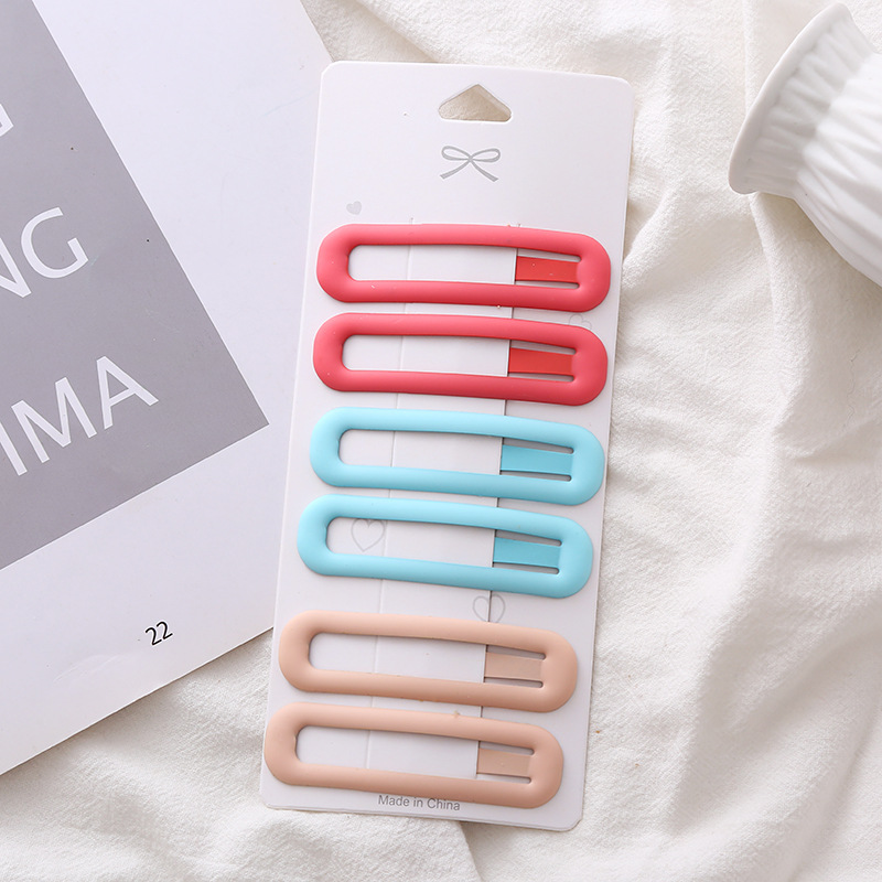 Ins-style candy-colored matte simple BB clip, fringe clip, makeup hair clip, seamless hair clip and hair accessory pic 3