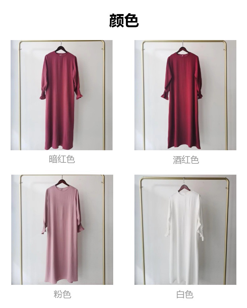 厂家直供伊朵朵新款大码女装长裙　时尚圆领　纯色连衣裙23591#详情8